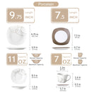 Axyaa 30-Piece Porcelain Ceramic Dinnerware Set with 6 Plates/Cups/Saucers