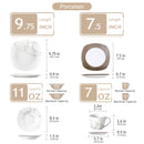 Axyaa 30-Piece Porcelain Ceramic Dinnerware Set with Plates, Cups, and Saucers