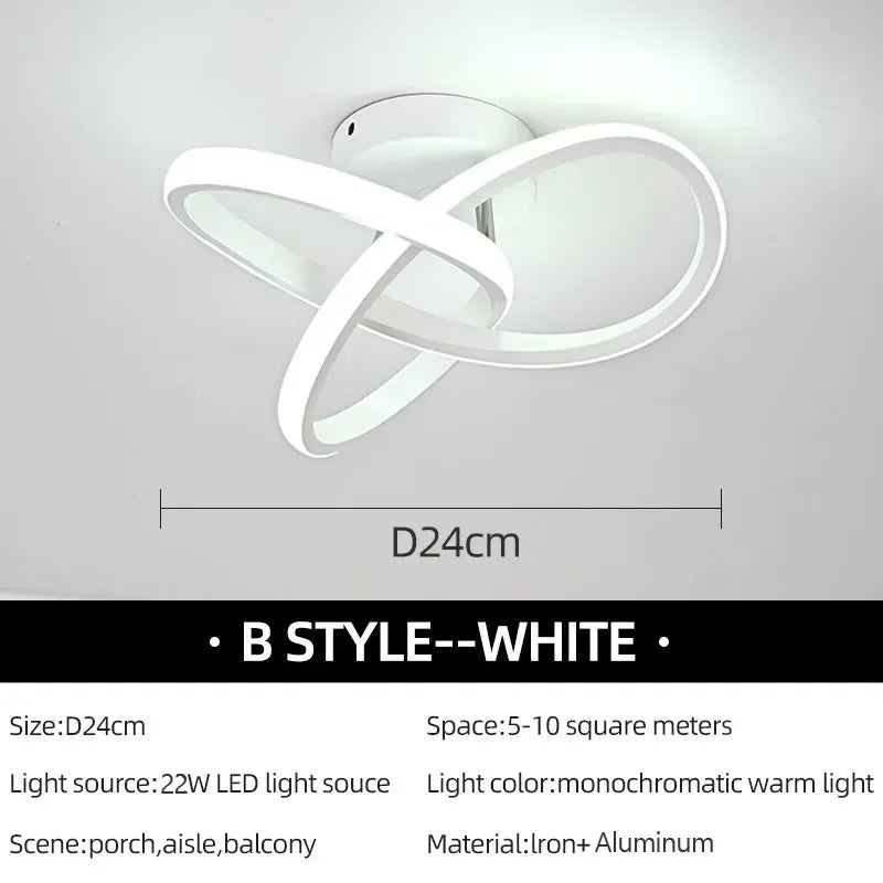 Axyaa Trefoil LED Ceiling Light: Dimmable Acrylic, Black White Gold Luminaire