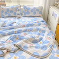 Axyaa Summer Comforter Set with Cool Feeling Fabric, Ice Silk Sheet, Pillowcase