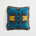 Axyaa Vintage Fringed Knit Pillow Cover in Grey/Blue/Black/Red, 45x45cm