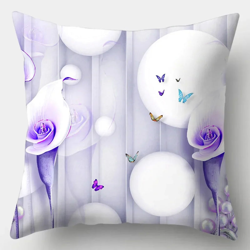 Axyaa Retro Flowers Pillowcase 45cmX45cm Square Sofa Cushion Cover
