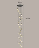 Axyaa Crystal Chandelier Stair Pendant Lamp Living Room Lighting