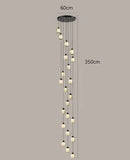 Axyaa Crystal Chandelier Stair Pendant Lamp Living Room Interior Lighting