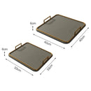 Axya Square Leather Tray: Metal Frame Decorative Storage & Organizer