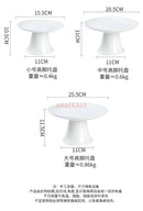 Axyaa Chinese Tea & Pastry Ceramic Tray Set - Small Size Footed Ornaments & Fruit Plates