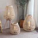 Axyaa Rattan Bamboo Floor Lamp for Parlor Bedroom Indoor Decor