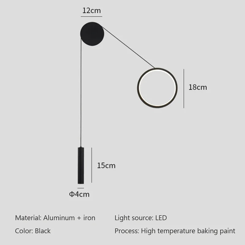 Axya LED Wall Lamp: Modern Bedroom Sconce for Eye Protection & Ambiance