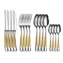 Axyaa Stainless Steel Star Steak Set: Knife, Fork, Spoon, Coffee Spoon