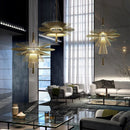 Axyaa Metal Cord Pendant Chandelier: Loft Luxury Lighting for Living, Dining, and Parlor Decor