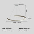 Axyaa Modern Semicircular LED Chandelier for Dining Living Bedroom in Black White