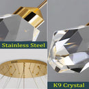 Axyaa Nordic Crystal Cube Chandelier: LED Light for Home, Staircase, Living Room