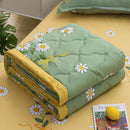 Axyaa Daisy Print Quilted Summer Quilt Set - Soft, Breathable, Washable, Comfortable