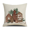 Axyaa Christmas Pinecone Candlestick Linen Print Pillowcase for Home Decor