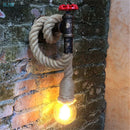 Axyaa Retro Industrial Hemp Rope Edison Wall Lamps for Gallery Stairs Restaurant
