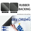 Axyaa Christmas Candy Plaid Silhouette Kitchen Drying Mat