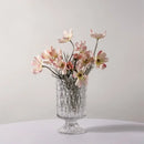 Axyaa Red Glass Vase for Stylish Living Room Decor, Elegant Hydroponic Flower Arrangement