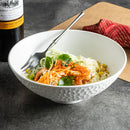 Axyaa Frosted Ceramic Hammer Patterned Serving Bowl for Salad, Ramen, Soup, Pasta