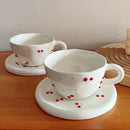 Axyaa Hand-painted Cherry Coffee Cup Set