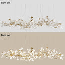 Axyaa Modern Brass Ginkgo Leaf Branch Chandelier for Dining Room & Living Space