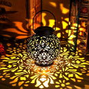 Solar LED Lantern Lights for Garden Decor by Axyaa - Waterproof Metal, Hanging Projection Lights