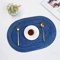Axyaa Cream Oval Braided Placemats - Set of 6/10pcs, 35x50cm, Woven Table Mats