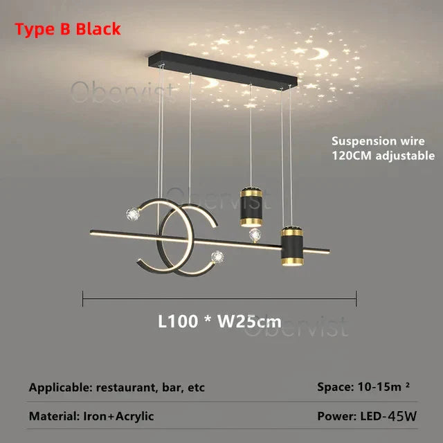 Axyaa Nordic LED Pendant Lights for Dining Table Kitchen Chandelier - Modern Minimalist Design