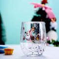 Axyaa Christmas Glass Cup with Christmas Tree Snowman Design