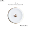 Axyaa Ceramic Steak Plate Dinner Plate Solid Color Tableware for Home Restaurant