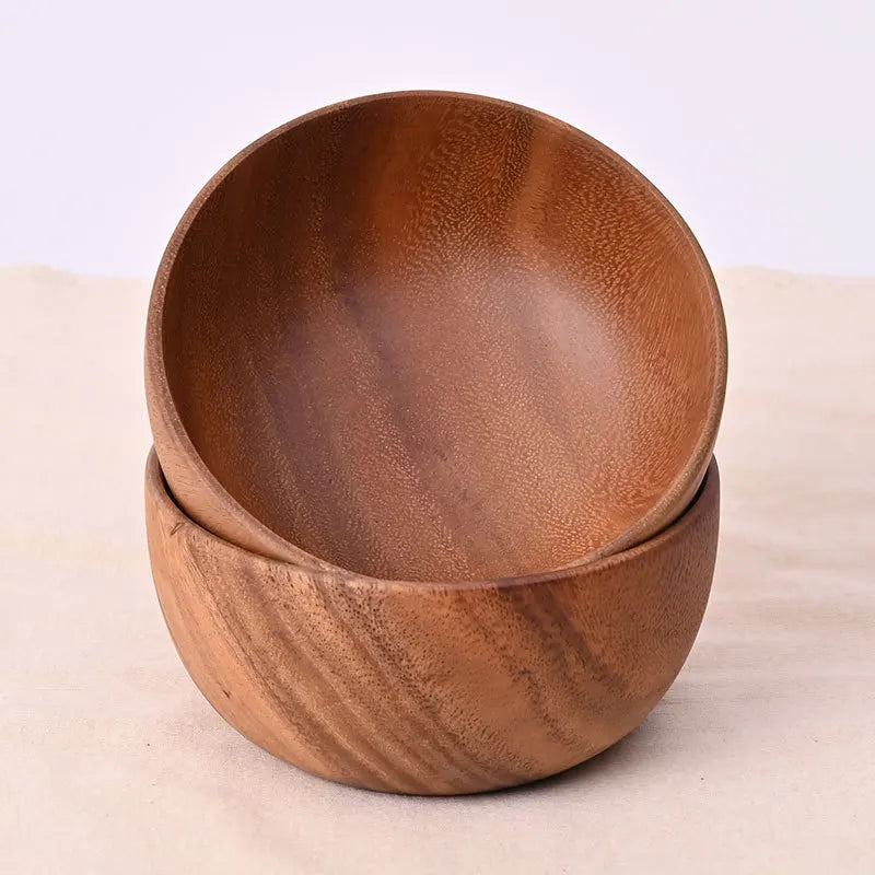 Axya Wooden Japanese Salad Bowl Handmade Tableware Mixing Bowls Kitchen Container