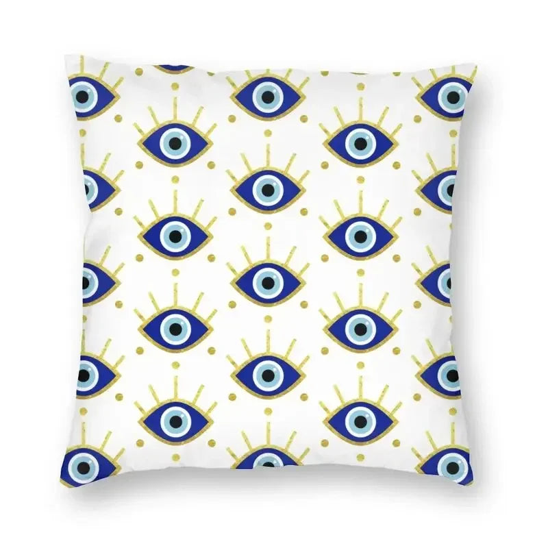 Evil Eye Black Art Cushion Cover Mystery Spirit Pillowcase by Axyaa