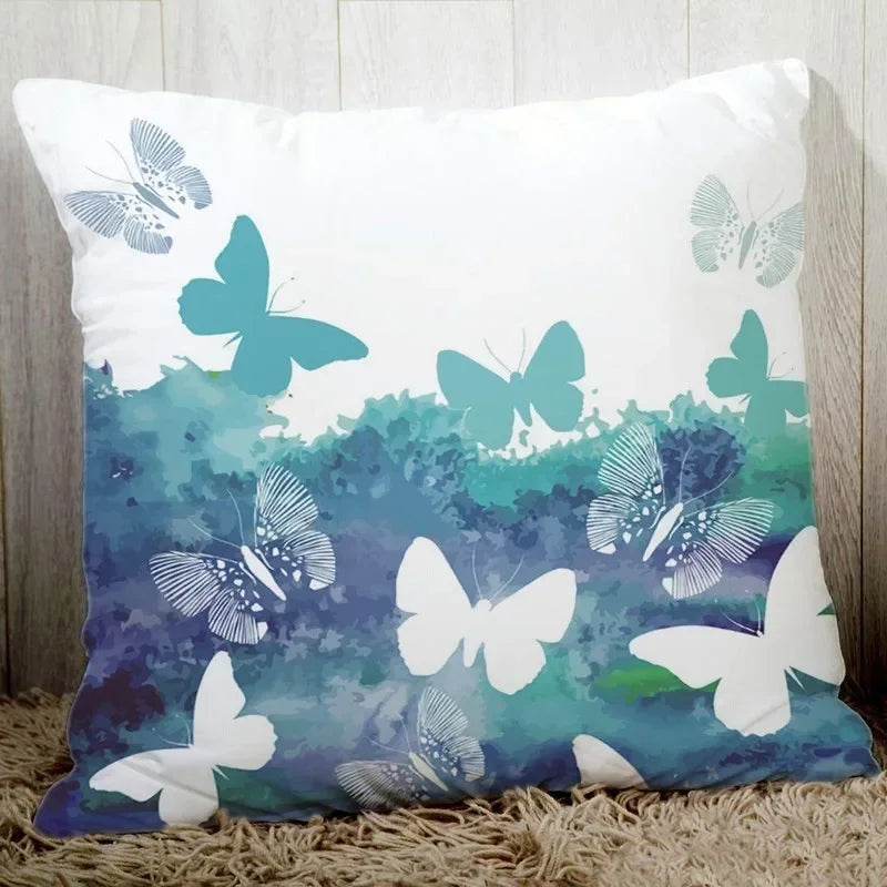 Axyaa Butterfly Printed Couch Cushion Cover 45x45cm Home Decor Pillowcase