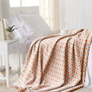 Axyaa Classic Houndstooth Plaid Knit Throw Blanket with Tassels