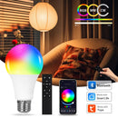 Axyaa Smart Bluetooth LED Light Bulbs 9W 15W 18W E27 220V Remote Control Group RF 2.4GHz