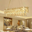 Axyaa Gold Steel Crystal LED Pendant Chandelier