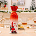 Axyaa Christmas Wine Bottle Cover - Santa Claus Snowman Elk Print - Xmas Table Decor
