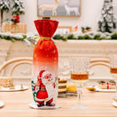 Axyaa Christmas Wine Bottle Cover - Santa Claus Snowman Elk Print - Xmas Table Decor