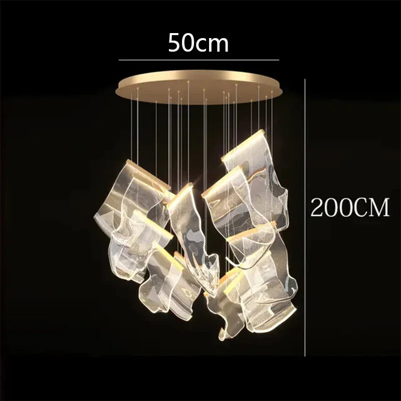 Axyaa Nordic Stair Chandelier Living Room Dining Pendant Ceiling Light