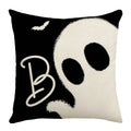 Axyaa Halloween Linen Pillowcase Set, Ghost & Witch Print Throw Pillow Cover