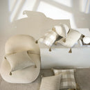 Axyaa Beige Striped Cushion Cover with Tassels - Nordic Style for Home Decor