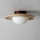 Axyaa Travertine Stone LED Chandelier Modern Indoor Ceiling Lamp for Home Decor