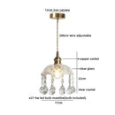 Axyaa Crystal LED Pendant Light: Elegant French Vintage Hanging Lamp
