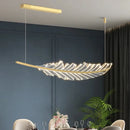 Axyaa Modern Feather LED Chandelier Acrylic Hanging Lamp Dimmable Interior Light Fixture