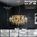 Axyaa Modern Crystal Chandelier LED Pendant Light Fixture for Living Room, Bedroom, Hotel Lobby