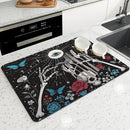 Axyaa Halloween Plants Kitchen Mat Absorbent and Antiskid Dish Drying Pad