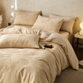 Axyaa Jacquard Cotton Bedding Set King Queen Size Duvet Cover Pillowcase Cozy Soft
