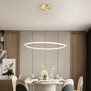 Axyaa Nordic Round Ring LED Chandelier for Living Room, Dining Room, Bedroom - Elegant Pendant Lighting