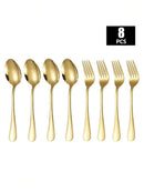 Axyaa Stainless Steel Fork and Spoon Set - Ideal for Home, Restaurant, Wedding, Party