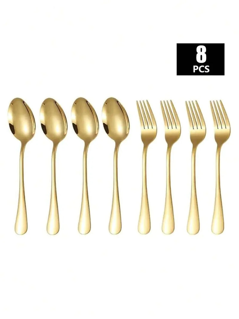 Axyaa Stainless Steel Fork and Spoon Set - Ideal for Home, Restaurant, Wedding, Party