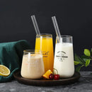 Axyaa Glass Straws Set for Bubble Tea Milk Smoothies Cocktails Bar Accessories